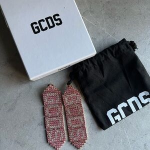 GCDS Swarovski Crystal Strass Logo Earrings